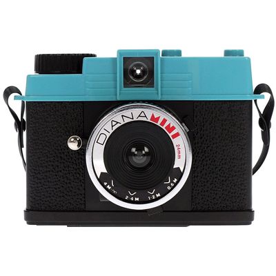 Lomography Diana Mini Aparat Foto pe Film 35mm cu Blit Cyan
