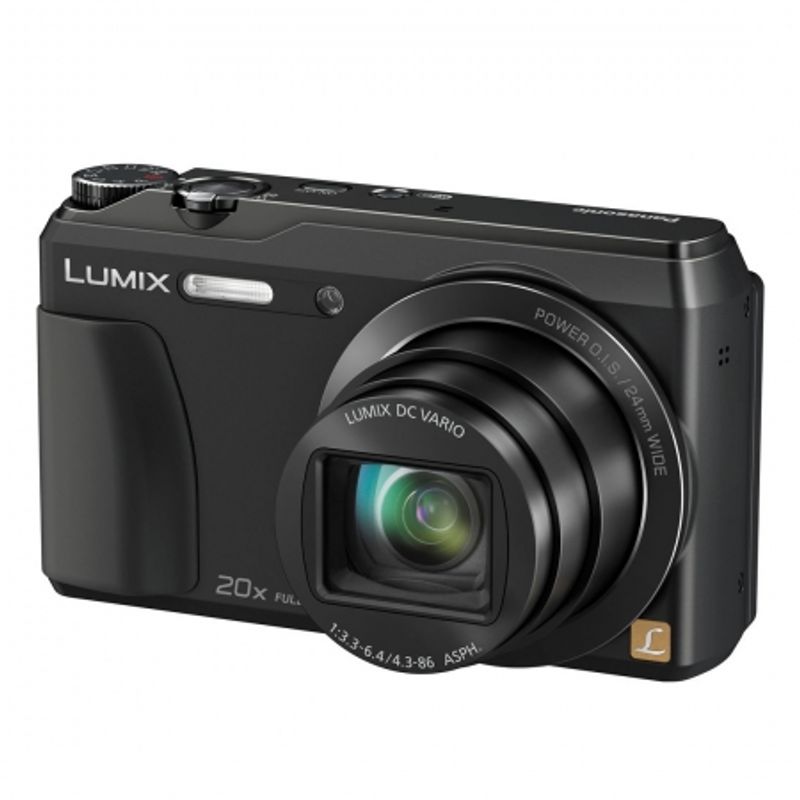 Panasonic Lumix DMC-TZ55 negru - 16Mpx, zoom 20x, wide 24mm, Wi-Fi