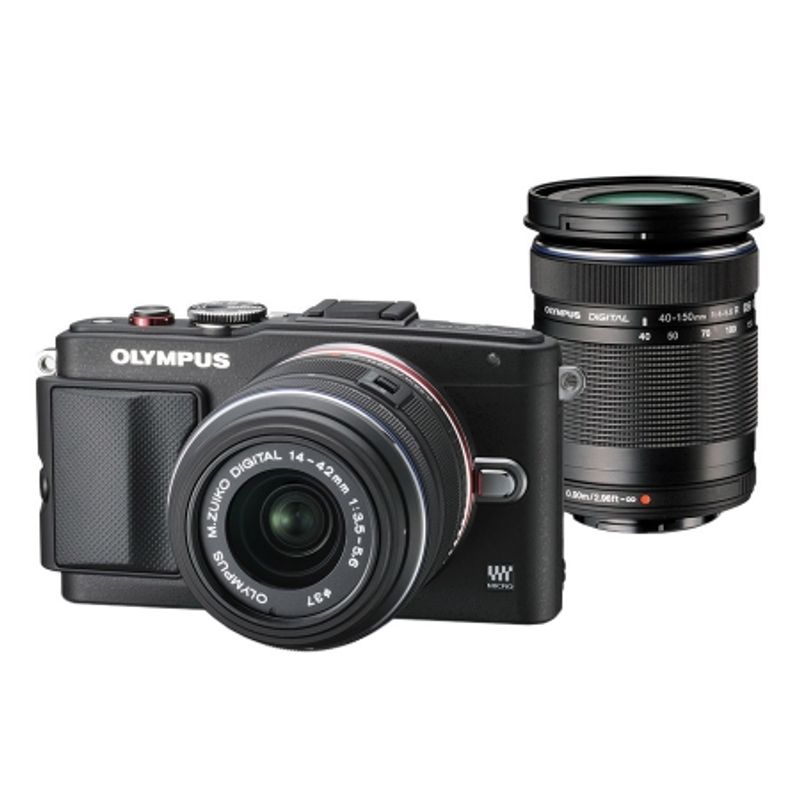 olympus-e-pl6-negru-kit-cu-14-42mm-ii-r-negru-si-40-150mm-r-negru-41120-955