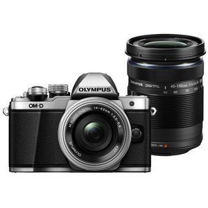 Olympus OM-D E-M10 Mark II Aparat Foto Mirrorless 16MP MFT Full HD Kit cu Obiectiv EZ-M 14-42mm F3.5-5.6 IIR si EZ-M 40-150mm F4.0-5.6 R Argintiu
