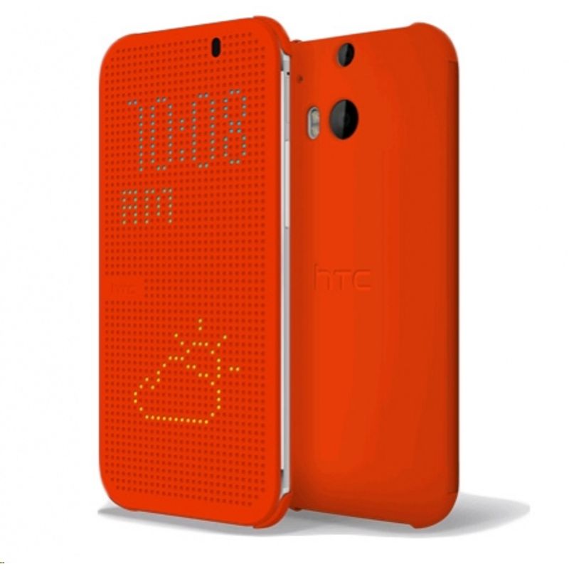 htc-m100-portocaliu-husa-protectie-dot-view-pentru-one-m8-33861