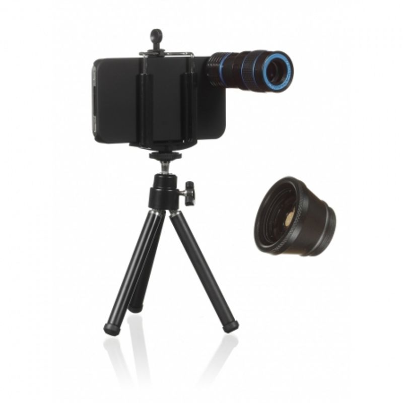 kitvision-pachet-obiective-iphone-4-4s--fisheye--zoom--carcasa--holder-si-trepied-34985