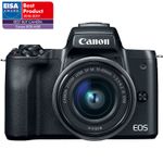 Canon EOS M50 Aparat Foto Mirrorless 24MP Kit cu Obiectiv EF-M 15-45 F/3.5-6.3 IS STM Negru