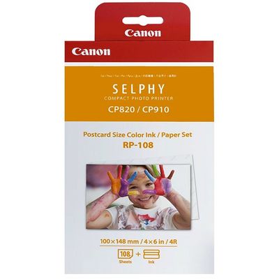 Canon RP-108 - Kit Hartie si Ribbon Canon Selphy CP910, CP1200, CP1300, CP1500