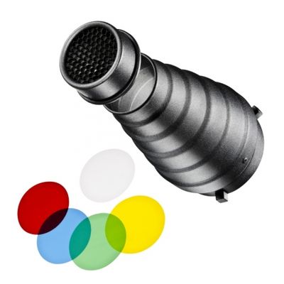 Walimex 12964 - Snoot cu grid si filtre colorate - montura Bowens
