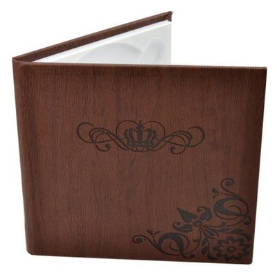 Carcasa 1 CD DVD, Piele eco, Model Coroana - Maro