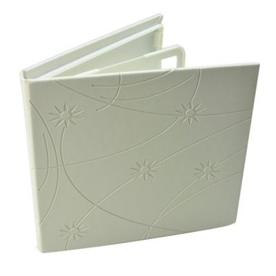 Carcasa CD DVD, Piele eco, Model Colorat - Alb
