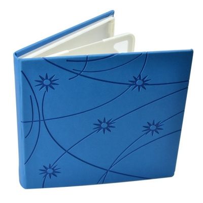 Carcasa CD DVD, Piele eco, Model Colorat - Albastru