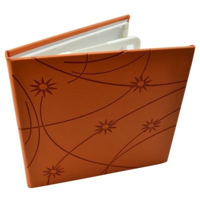Carcasa CD DVD, Piele eco, Model Colorat - Portocaliu