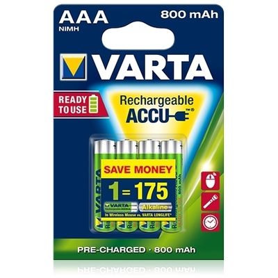 Varta - Acumulatori reincarcabili AAA R3 800 mAh, blister 4 buc.