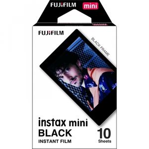 Fujifilm Instax Mini Film Black Frame - Film instant, 10 bucati