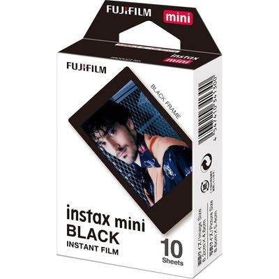 Fujifilm Instax Mini Film Black Frame - Film instant, 10 bucati