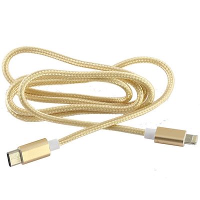 Star Cablu Date USB Tip C la Lightning/ MicroUSB, 1M, Auriu