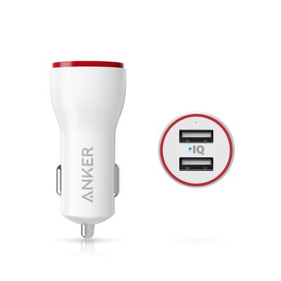 Anker PowerDrive 2 - Incarcator auto, 24W, 2xUSB, Alb