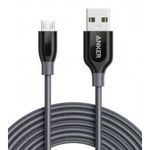Anker PowerLine+ - Cablu Micro USB Premium, Nylon, 1.8 metri, Gri