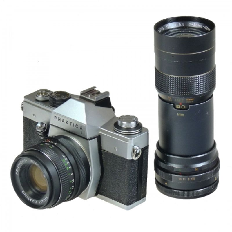 Praktica L + Pentacon 50mm f/1.8 + Hanimar 90-190mm