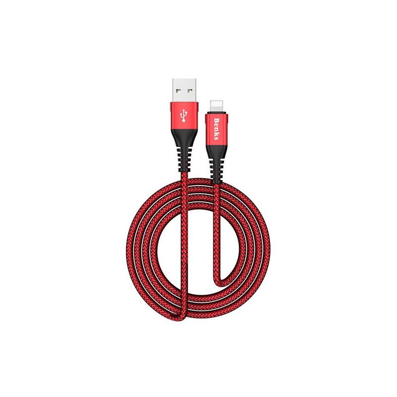 Benks-D26-Chidian-Cablu-Lightning-0.25m-Rosu-Benks-D26-Chidian-Cablu-Lightning-1.8m-Rosu