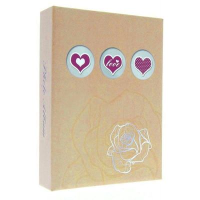 Album Foto 3 Heart 100 Poze 10x15 cm Buzunare Slip Crem