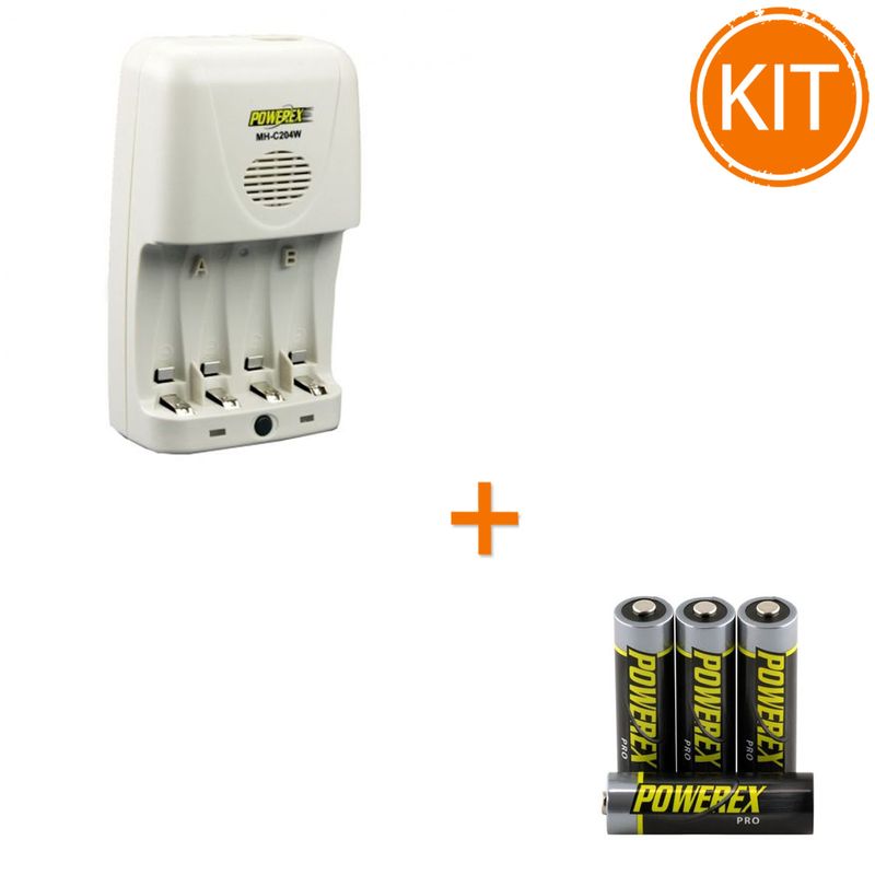 Kit-Maha-incarcator-MH-C204W-White---4-acumulatori-Maha-Powerex-PRO-R6-2700mAh
