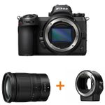Nikon Z7 Aparat Foto Mirrorless 45.7MP Kit cu Obiectiv Nikkor Z 24-70mm F4 S si Adaptor FTZ