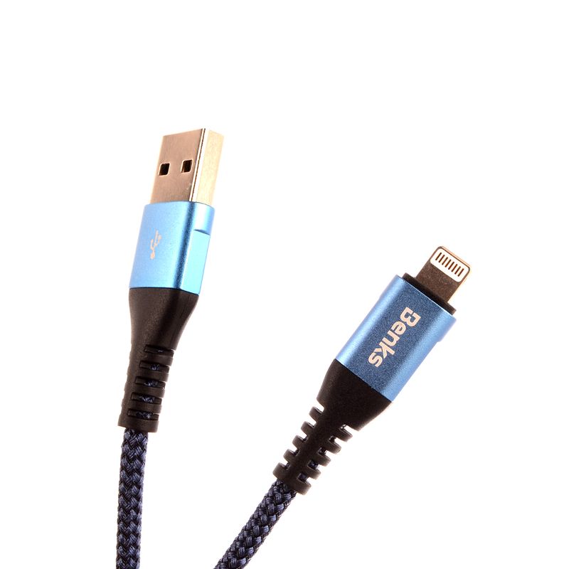 Benks-D26-Chidian-Cablu-Lightning-0.25m-Albastru---4