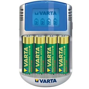 Varta Incarcator cu LCD 57070 cu 4 Acumulatori AA R6 Adaptor Masina 12V Cablu USB