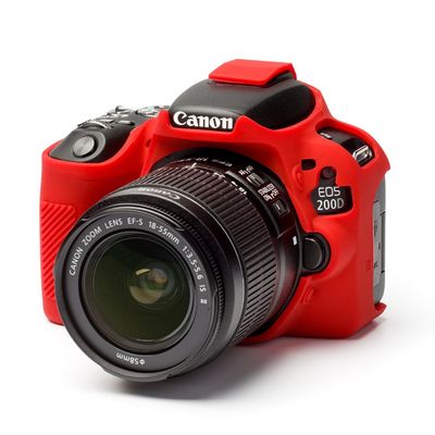 EasyCover Carcasa Protectie pentru Canon 200D Rosu