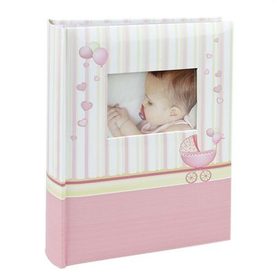 Album Foto Personalizabil Baby Chart 300 Poze 10 x 15 cm Spatiu Memo Roz