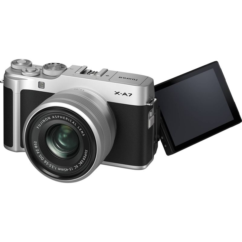 FujifilmXA7AparatFotoMirrorlessKitcuObiectivXF1545mmArgintiu