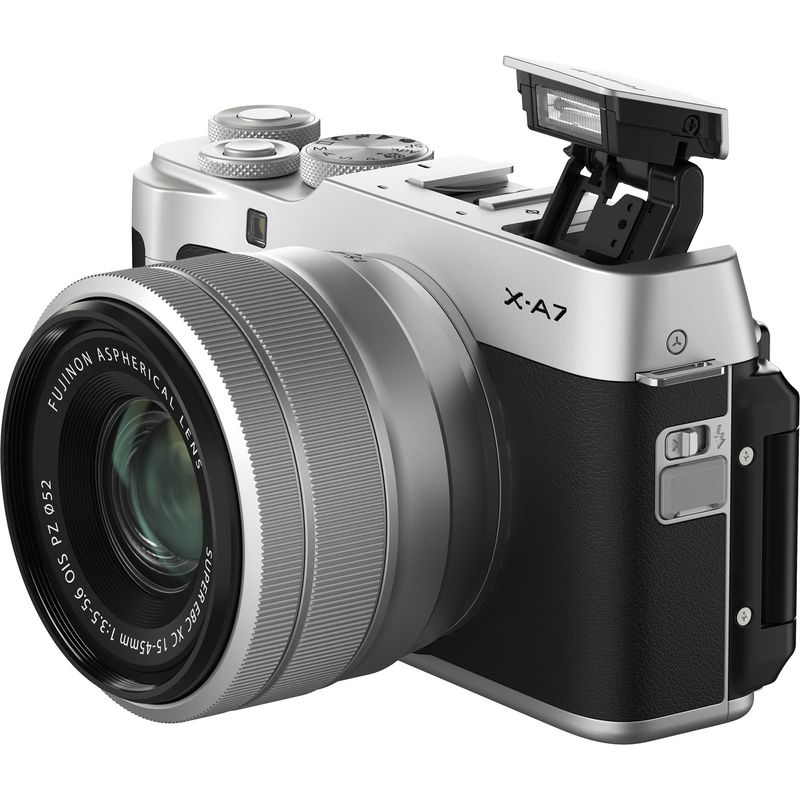 FujifilmXA7AparatFotoMirrorlessKitcuObiectivXF1545mmArgintiu