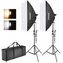 Fancier LED-SLH4A  Kit 2 Lampi LED Bicolore 2700K-5500K + 2 Softboxuri + 2 Stative