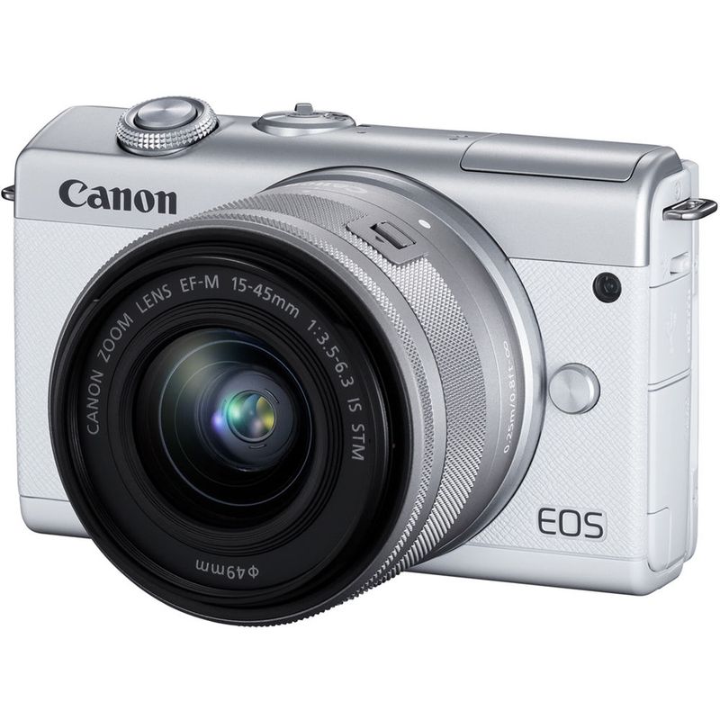 Canon-EOS-M200-Aparat-Foto-Mirrorless-24.1MP-4K-Kit-cu-Obiectiv-15-45mm-F3.5-6.3-IS-Alb