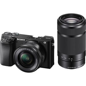 Sony Alpha A6100 Aparat Foto Mirrorless 24.2MP Kit 16-50 mm  f / 3.5-5.6  + 55-210mm f / 4.5-6.3 Negru