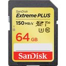 SanDisk Extreme Plus Card de Memorie SDXC 64 GB Clasa 10 UHS-I / U3 150MB/s