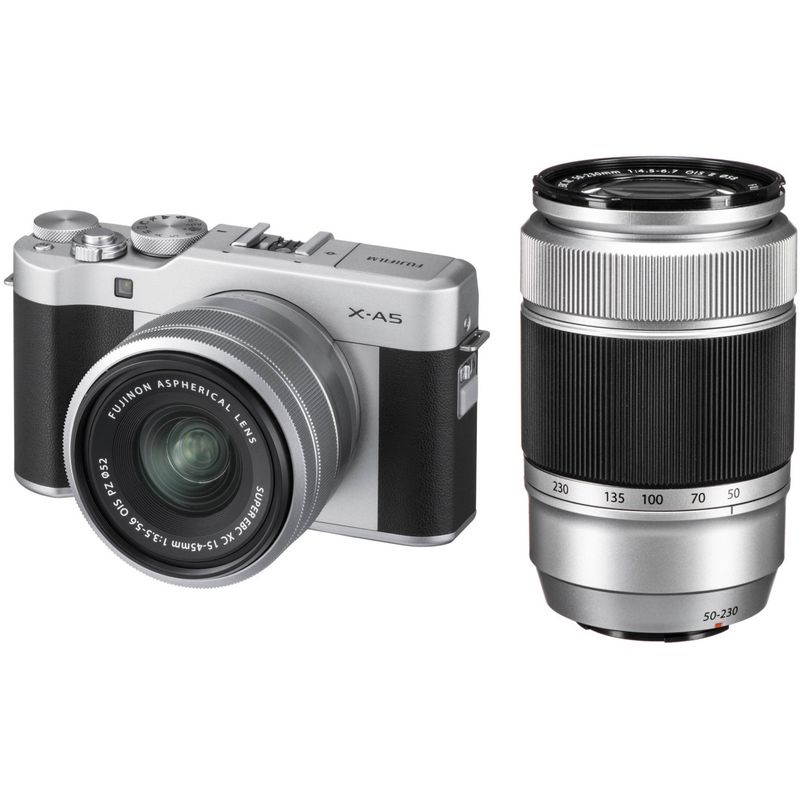 Fujifilm-X-A5-kit-dublu-zoom-XF15-45mm---50-230mm-argintiu