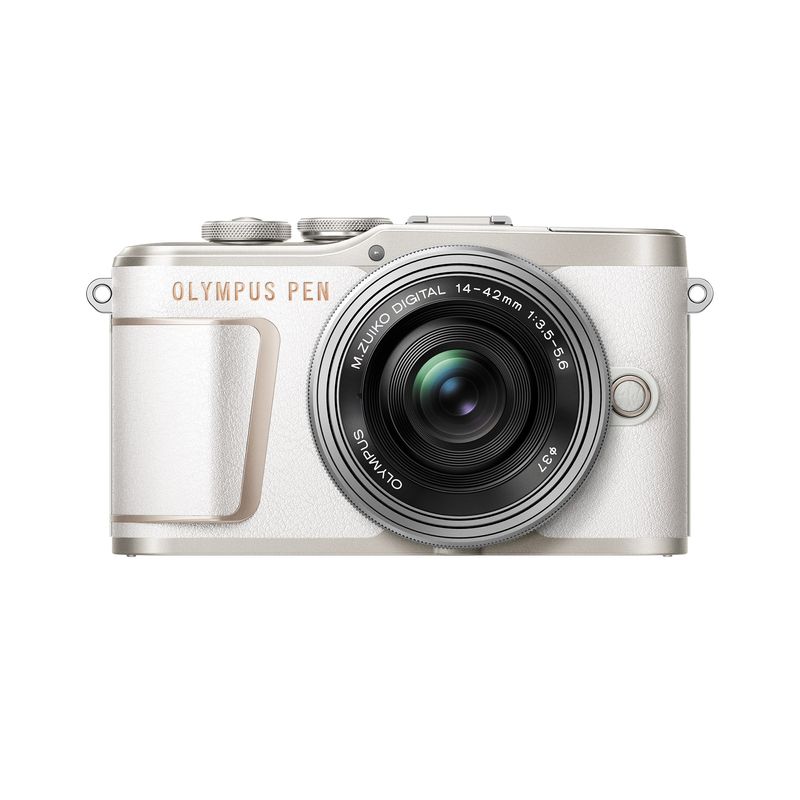 Olympus-E-PL10-Aparat-Foto-Mirrorless-16.1MP-Full-HD-Kit-Obiectiv-14-42mm-Pancake-White