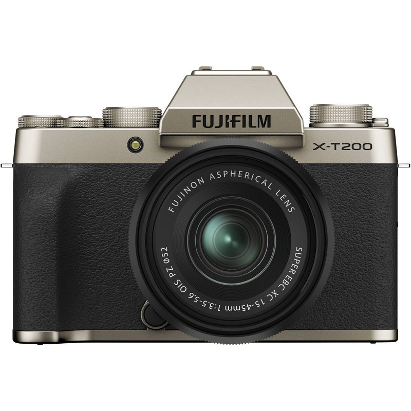 Fujifilm-X-T200-Aparat-Foto-Mirrorless-24.2-MP-Kit-cu-Obiectiv-15-45mm-Champagne-Gold