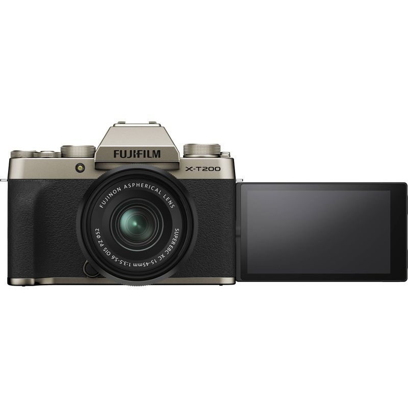 FujifilmXT200AparatFotoMirrorless242MPKitcuObiectiv1545mmChampagneGold