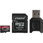 Kingston Canvas React Plus Card MicroSD 128GB  UHS-II + Adaptor + Cititor de Carduri MobileLite Plus