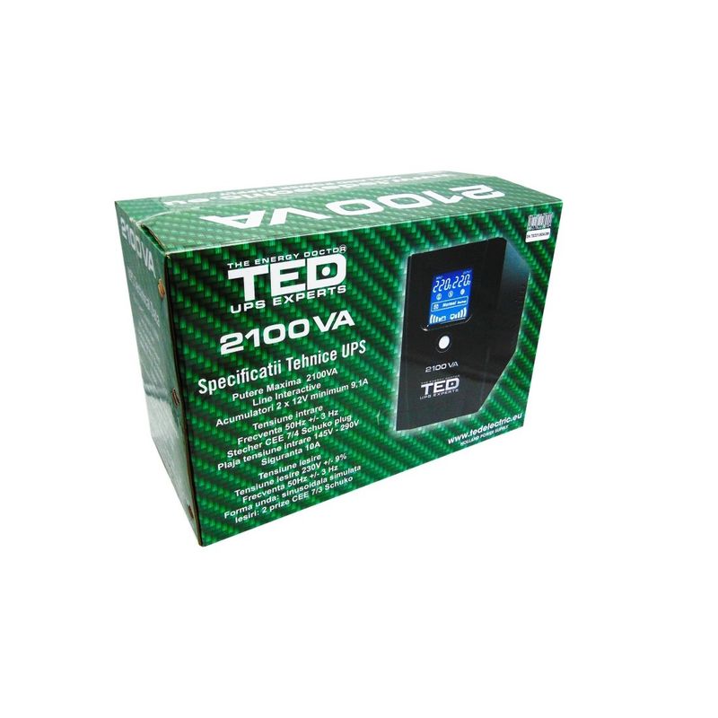 TED-UPS-Expert-2100VA-Line-Interactive-cu-2-Iesiri-Schuko-si-Display-LCD-