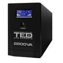 TED Electric UPS Expert 2200VA Line Interactive cu Stabilizator 3 Iesiri Schuko si Display LCD