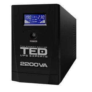 TED Electric UPS Expert 2200VA Line Interactive cu Stabilizator 3 Iesiri Schuko si Display LCD