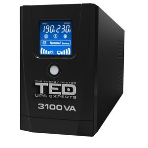 TED Electric UPS  3100VA / 1800W Line Interactive cu 3 Iesiri Schuko si Display LCD