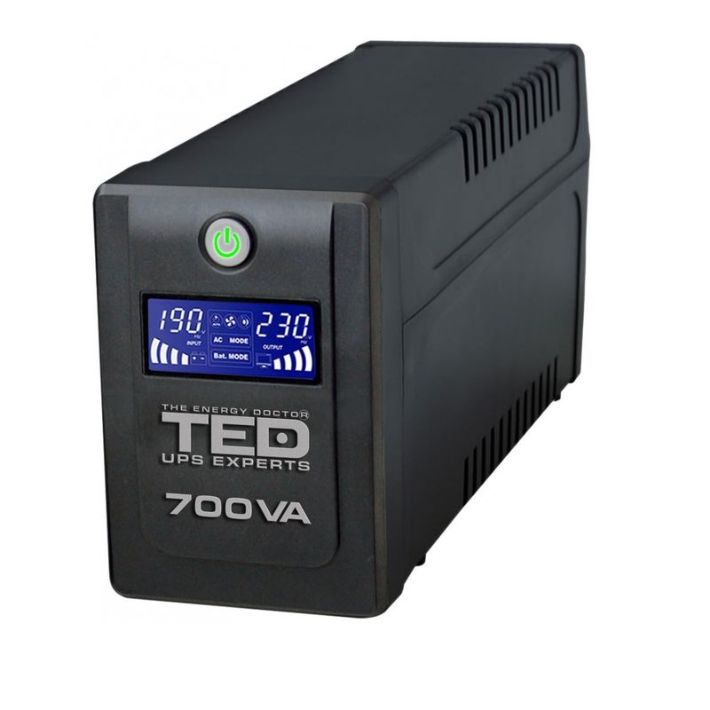 TEDElectricUPS700VA400WLineInteractivecu2IesiriSchukosiDisplayLCD