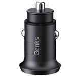 Benks-C29-PD-30W-Incarcator-Auto-Dual-Port-Negru