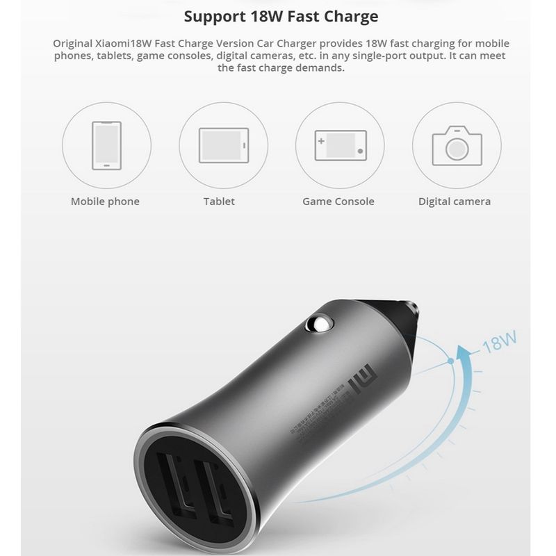 Xiaomi-Mi-Car-Pro-Incarcator-Auto-3600-mAh-Dual-USB-Fast-Charge-18-W-Argintiu--2-
