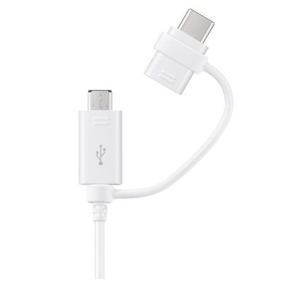 Samsung EP-DG930DWEGWW Cablu date si incarcare combo Micro USB si Type-C, alb