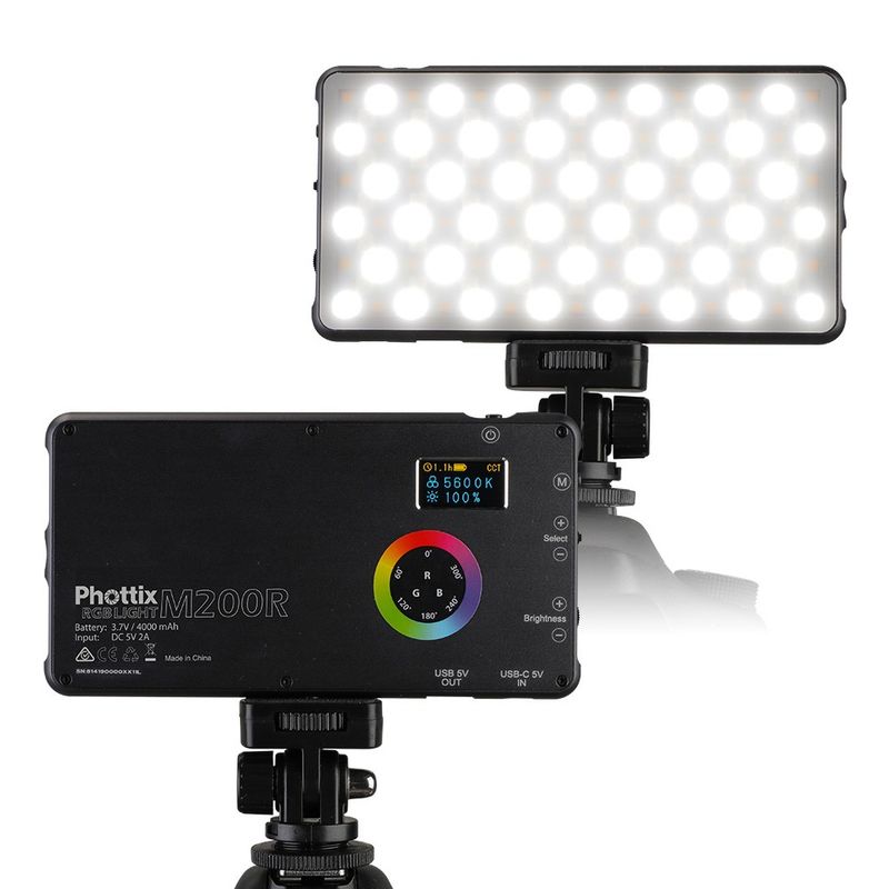 Phottix-M200R-Panou-RGB-LED-si-Power-Bank