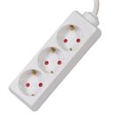 Spacer Prelungitor 3x Schuko Cablu 1.5 m 16A Protectie Supratensiune Alb