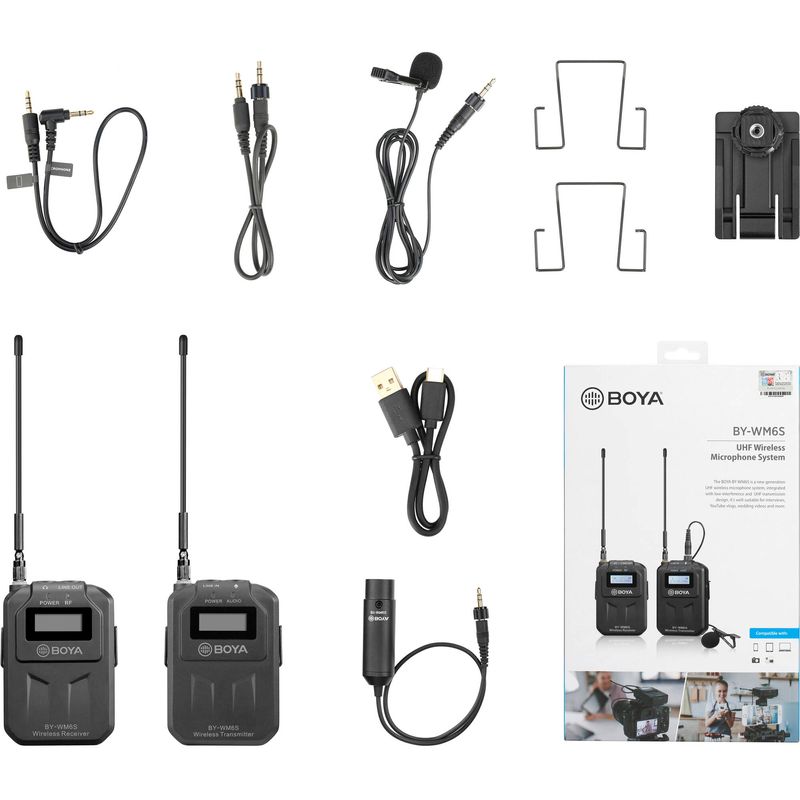 Boya-BY-WM6S-Linie-Wireless-UHF-cu-Microfon-Lavaliera.2
